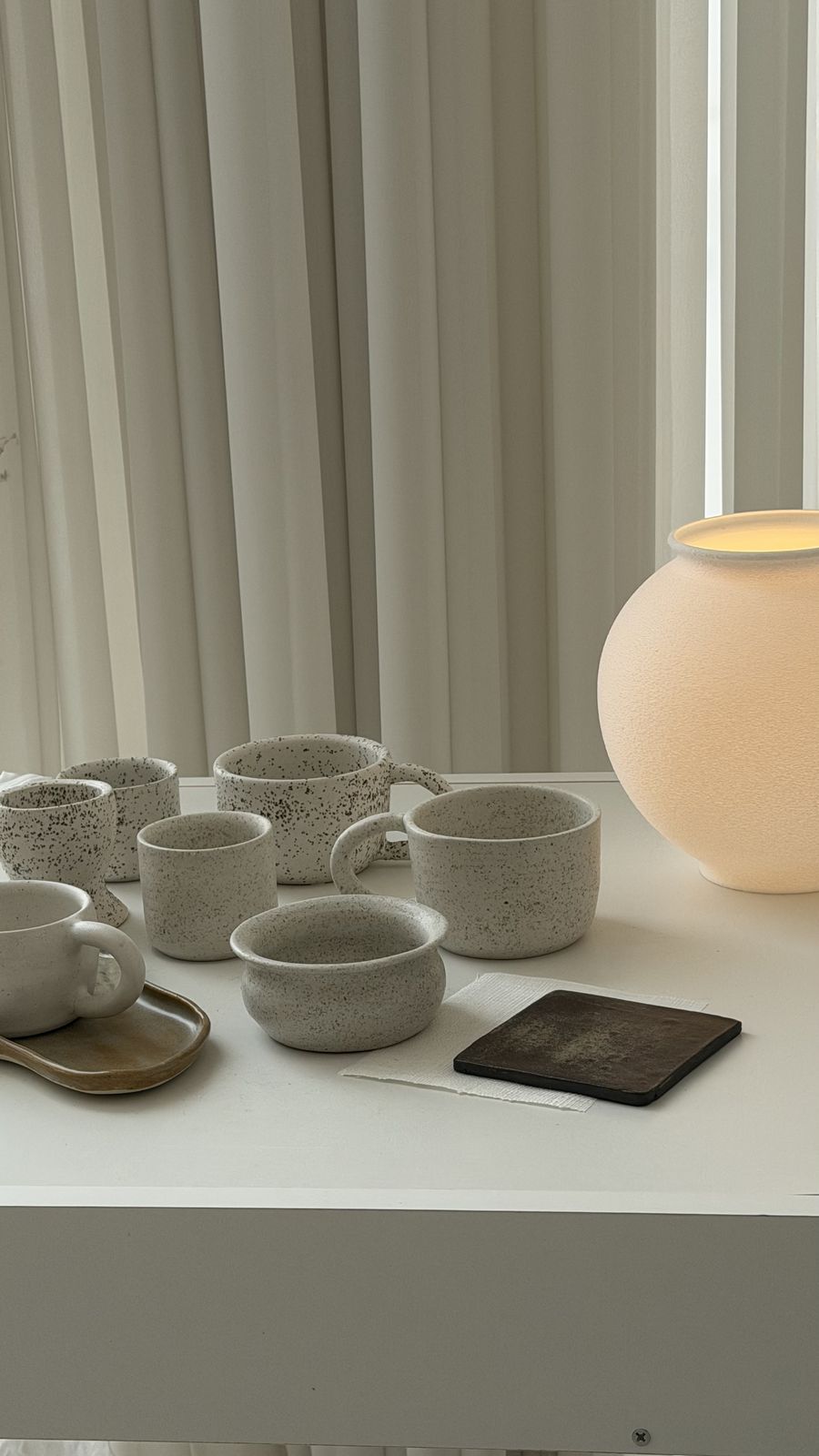 Speckled stoneware mugs made to order at ROA Art